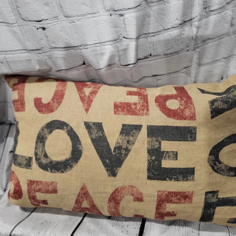 POTTERY BARN peace love joy pillow